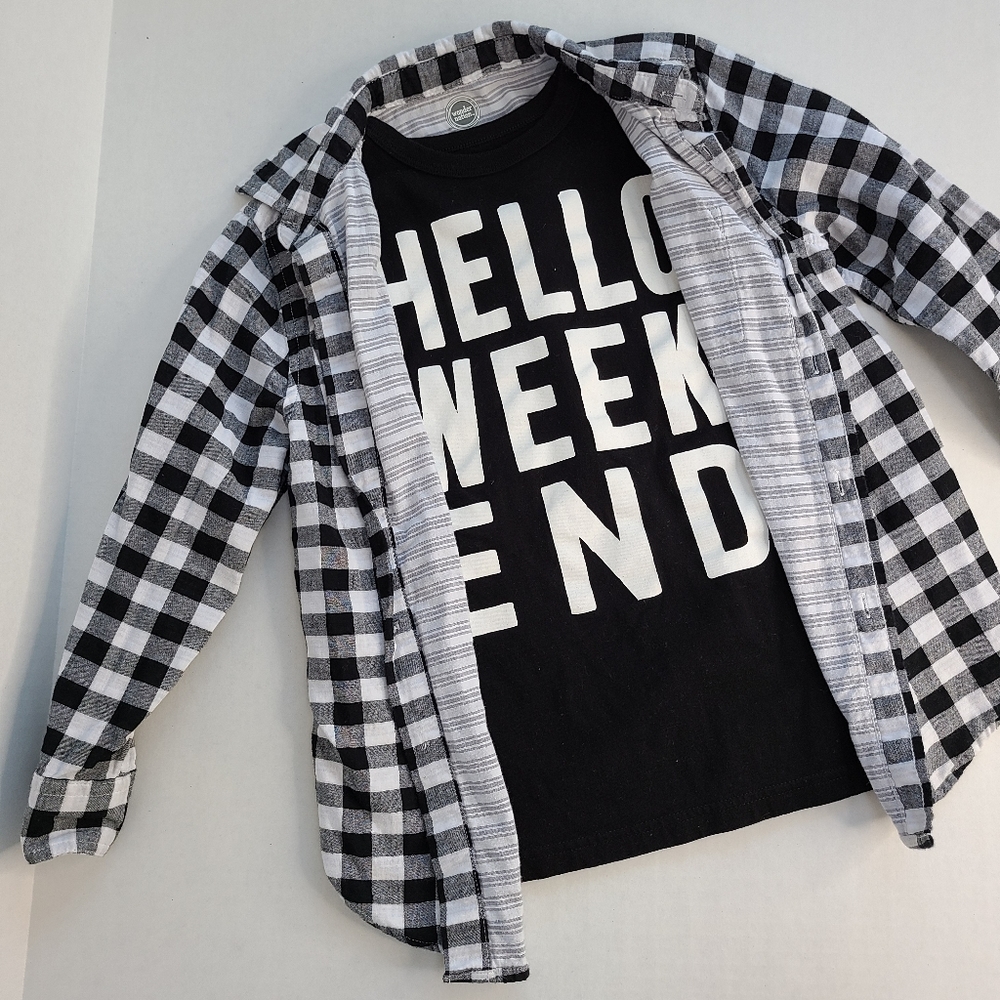 Kids Bundle Hello weekend sleeveless plaid black
